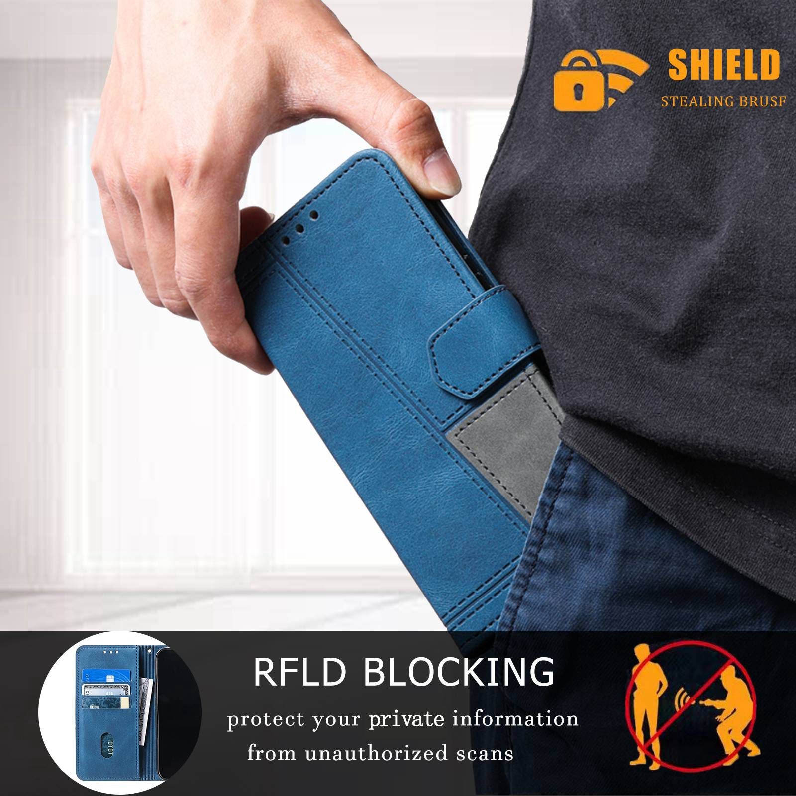 TTUDRCH For Samsung Galaxy S20 FE 2022/S20 FE/S20 Fan Edition/S20 FE 5G/S20 Fan Edition 5G/S20 Lite 004 Splicing PU Leather RFID Blocking Stand Wallet Phone Case with Strap - Blue TTUDRCH For Samsung Galaxy S20 FE 2022/S20 FE/S20 Fan Edition/S20 FE 5G/S20 Fan Edition 5G/S20 Lite 004 Splicing PU Leather RFID Blocking Stand Wallet Phone Case with Strap - Blue